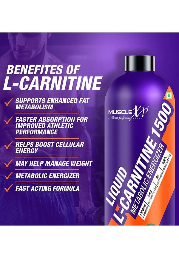 Liquid L-Carnitine 1500, Metabolic Energizer, No Added Sugar, 100% ...