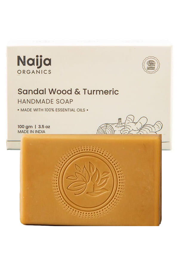 Organics Sandalwood & Turmeric Natural Bath Soap | Chemical-Free, Deep Moisturizing, Skin Brightening | Haldi & Chandan