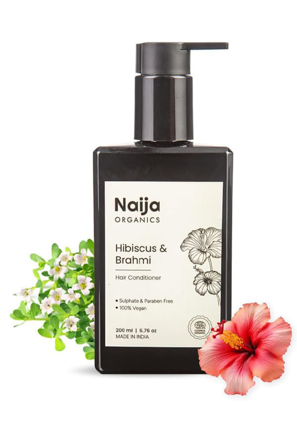 Organics Hibiscus & Brahmi Hair Conditioner | ECOCERT Certified | Gentle & Effective Hair Fall Solution | Sulphate & Paraben Free