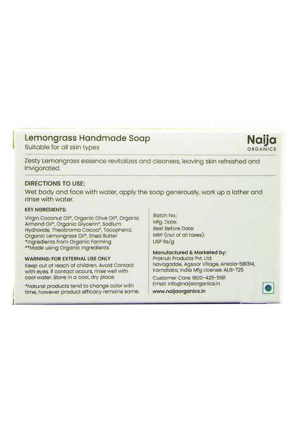 Organics Lemongrass Natural Bath Soap | Zesty Detox, Deep Cleansing, Chemical Free, Oil Control – thumbnail 2