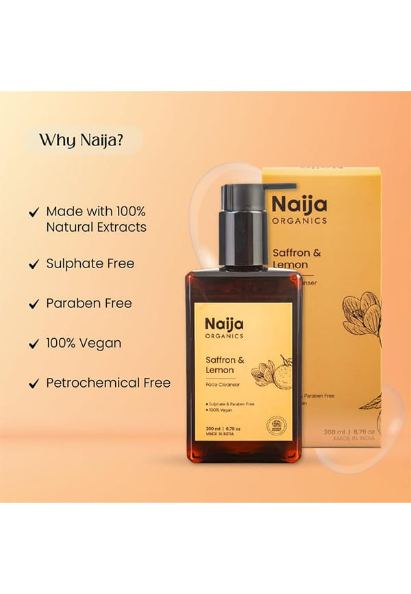 Organics Face wash | ECOCERT certified | Saffron & Lemon for Skin Brightening & Radient Skin | Honey & Vitamin E – thumbnail 6