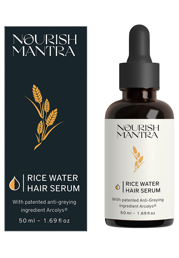 Anti-Greying Rice Water Hair Serum with Arcolys to Stop Premature Hair Greying