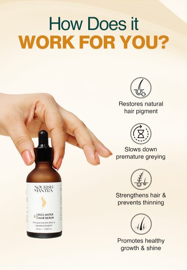 Anti-Greying Rice Water Serum to Stop Premature Hair Greying - 50 ml – thumbnail 4