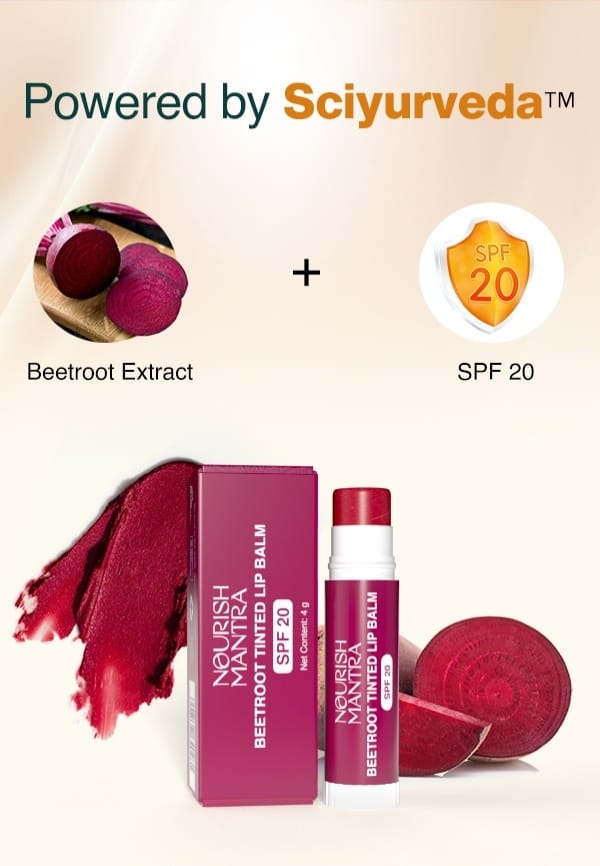 Beetroot Tinted Lip Balm with SPF 20 for Smooth, Nourished & Protected Lips - 4 gm ā thumbnail 3