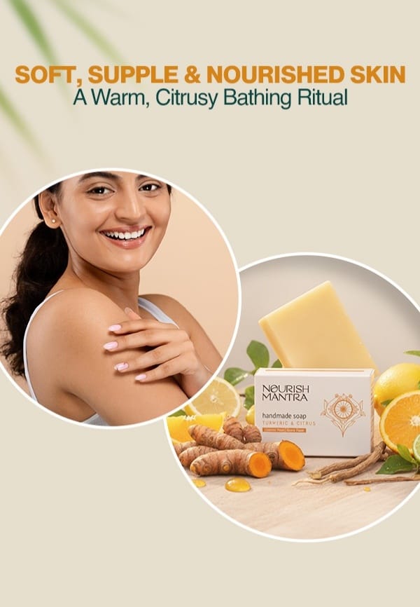 Turmeric & Citrus Handmade Bathing Soap for Tan Removal & Improved Skin Tone - 125 gm – thumbnail 5