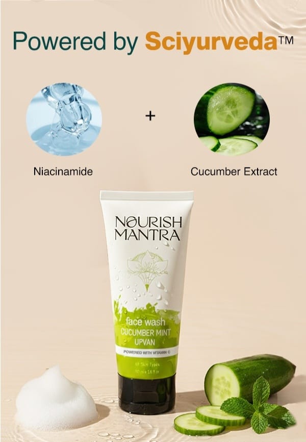 Cucumber Mint Upvan Face Wash for Deep Cleansing & Cell Repair - 100 ml – thumbnail 3