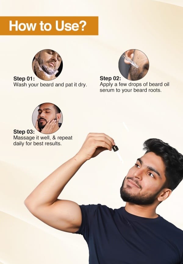 Advanced Beard Growth Oil Serum for Fuller and Thicker Beard Growth - 30 ml – thumbnail 2