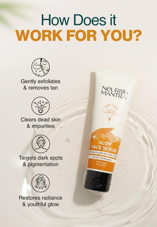 Glow Face Scrub for Tan Removal & Even Toned Skin - 100 gm – thumbnail 5