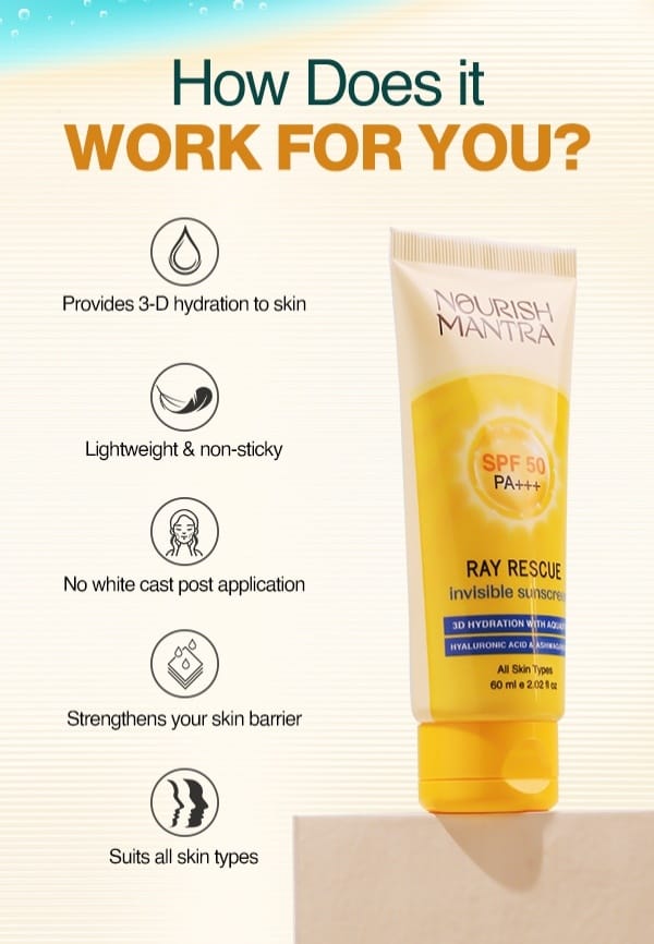 Ray Rescue Sunscreen for UV Protection & Zero White Cast - 30 ml – thumbnail 5