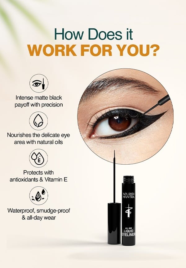 All-Day Liquid Eyeliner with Smudgeproof Intense Pigment - 3 ml – thumbnail 4