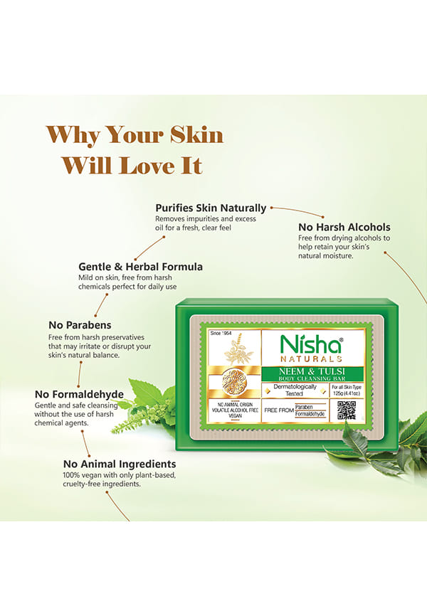Neem & Tulsi Body Cleansing Soap Bar – thumbnail 3