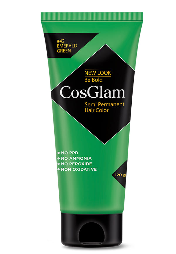 Nisha Cosglam Semi Permanent Hair Color, PPD & Ammonia Free | Electric Teal | 120gm Tube | Pack of 1