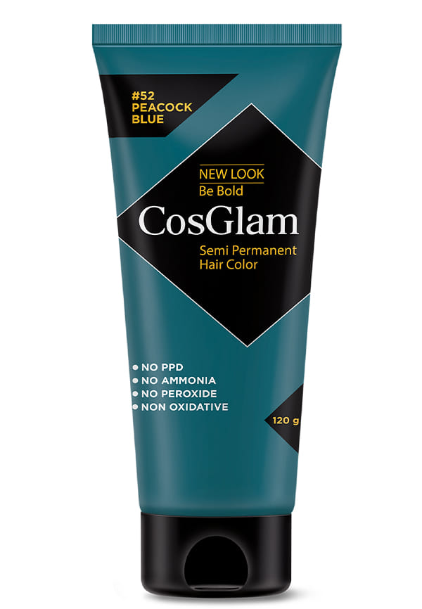 Nisha Cosglam Semi Permanent Hair Color, PPD & Ammonia Free | Electric Teal | 120gm Tube | Pack of 1