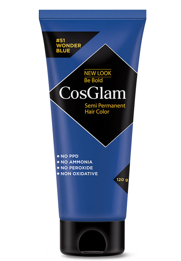 Nisha Cosglam Semi Permanent Hair Color, PPD & Ammonia Free | Electric Teal | 120gm Tube | Pack of 1