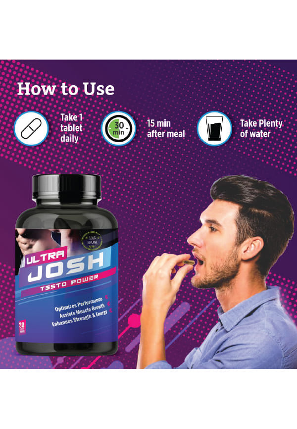 Ultra Josh with Safed mulsi, Ashwagandha & Kounch Beej Testo Supplement Tablets – thumbnail 3