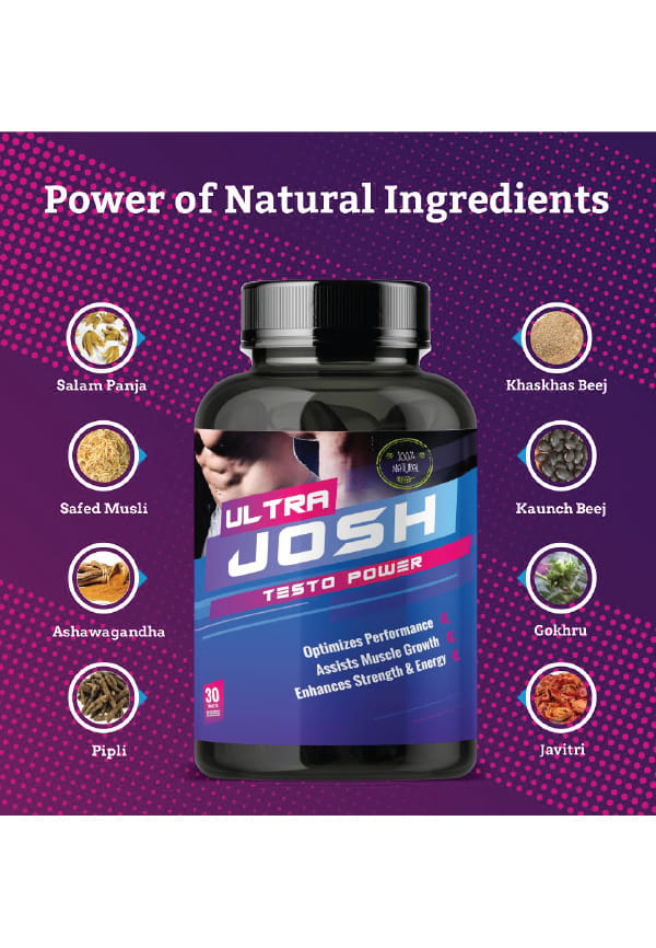 Ultra Josh with Safed mulsi, Ashwagandha & Kounch Beej Testo Supplement Tablets – thumbnail 4