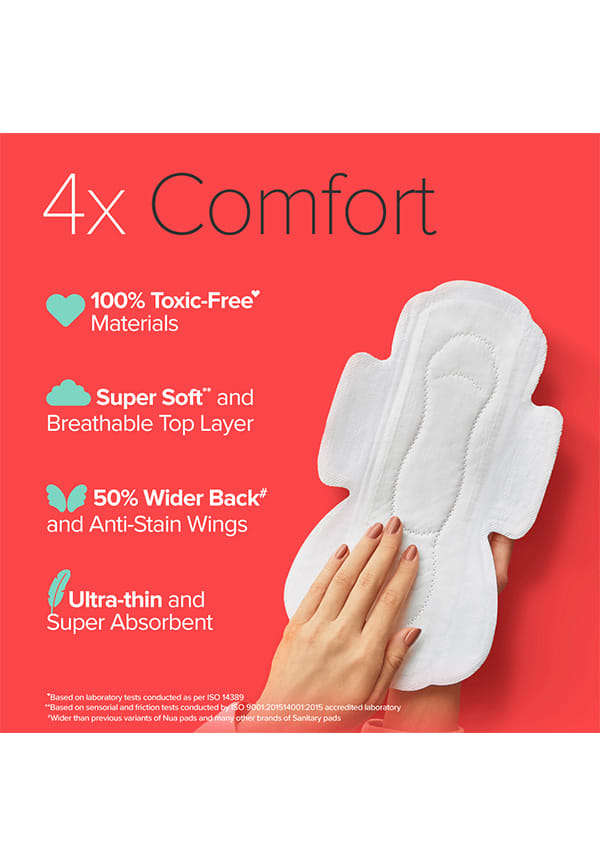Nua Complete Comfort (12XL) Medium Flow With Disposal Covers Sanitary Pad – thumbnail 3