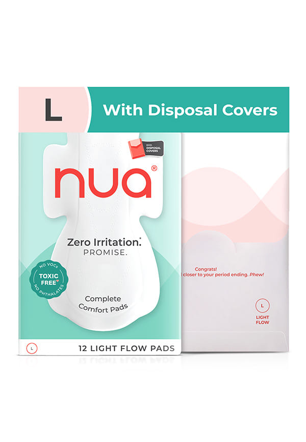 Nua Complete Comfort (12L) Light Flow With Disposal Covers Sanitary Pad