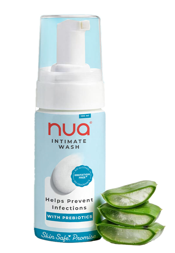 Nua Foaming Intimate Wash with Aloe Vera + Lactic Acid, 100ml Nua Foaming Intimate Wash with Aloe Vera + Lactic Acid, 100ml