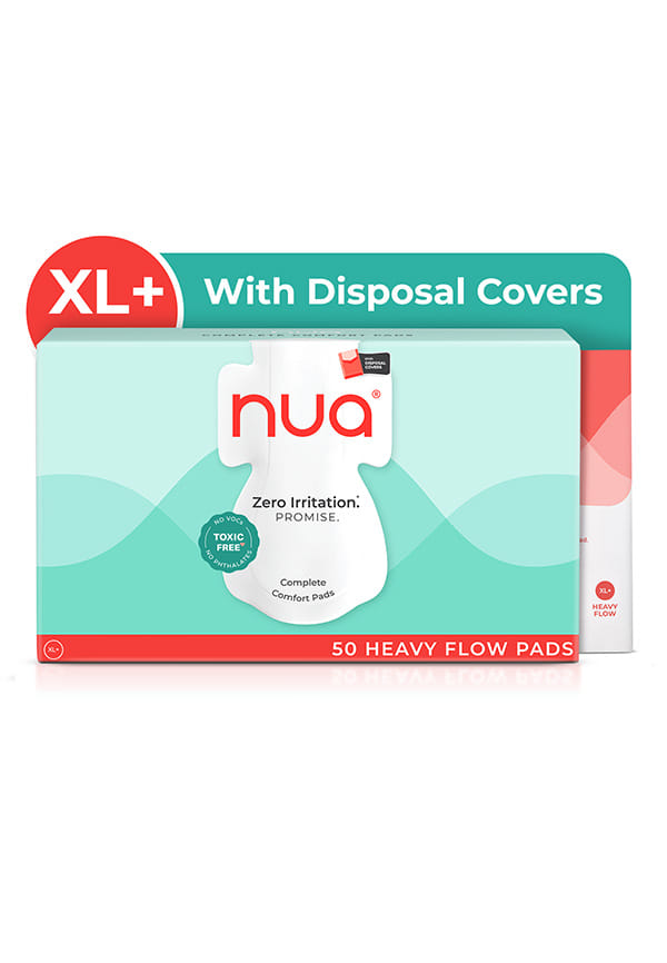 Nua Complete Comfort 50 XL+ Heavy Flow With Disposal Covers Sanitary Pad