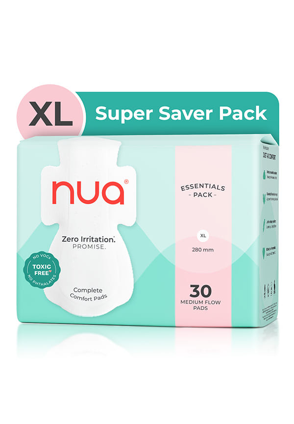 Nua Complete Comfort 30 Medium Flow XL Sanitary Pad