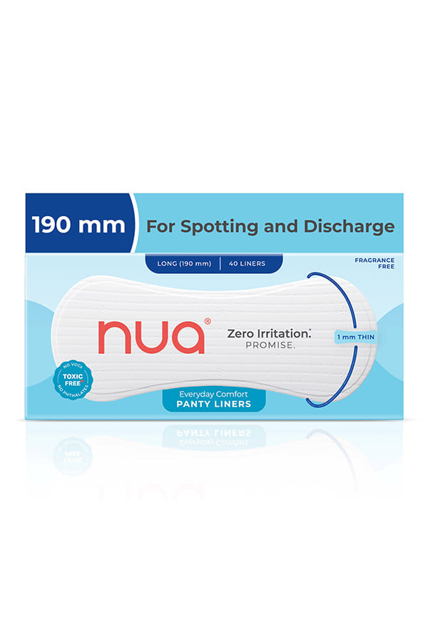 Nua Ultra-Soft Panty Liners For Women Daily Use - 40 Liners | 190mm Long
