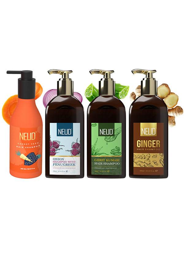 Advanced Hair Care Combo – Onion with Fenugreek, Ghrit Kumari, Ginger & Carrot Seed Shampoos