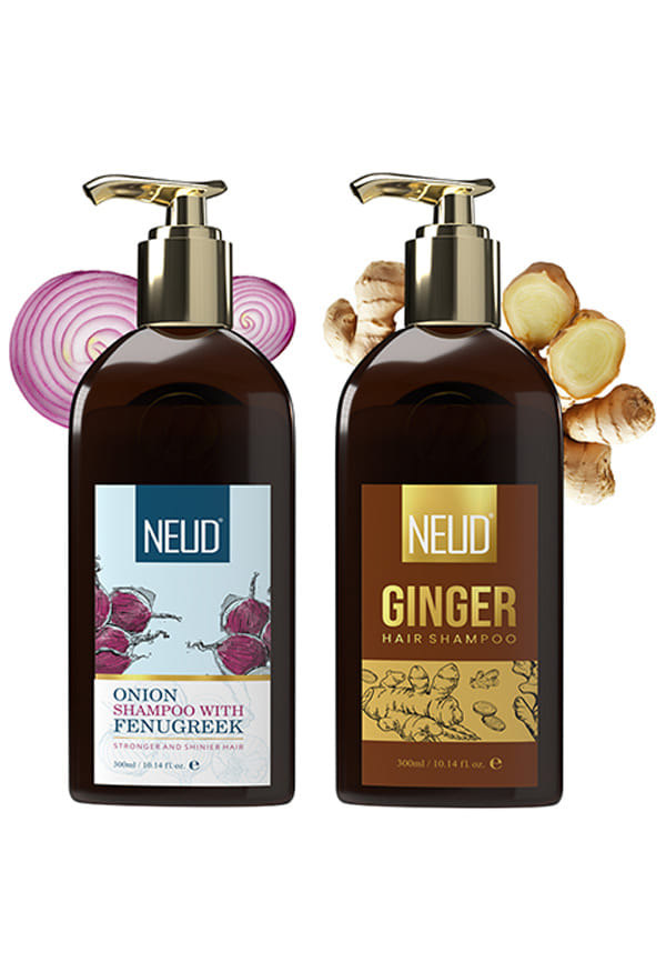 Combo Pack of 2 – Onion & Ginger Shampoos | Hair Fall Control, Growth & Anti-Greying