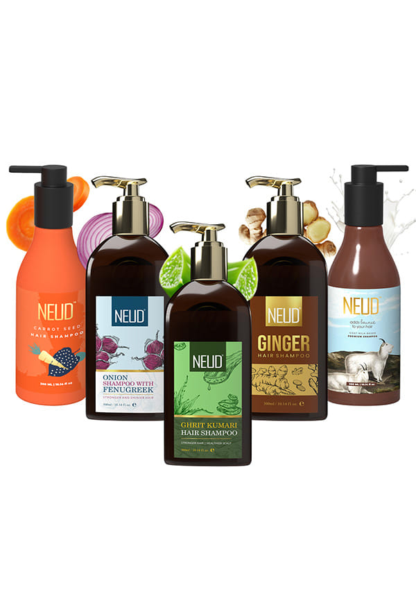 Premium Herbal Shampoo Combo – Onion with Fenugreek, Carrot Seed, Ginger, Ghrit Kumari & Goat Milk