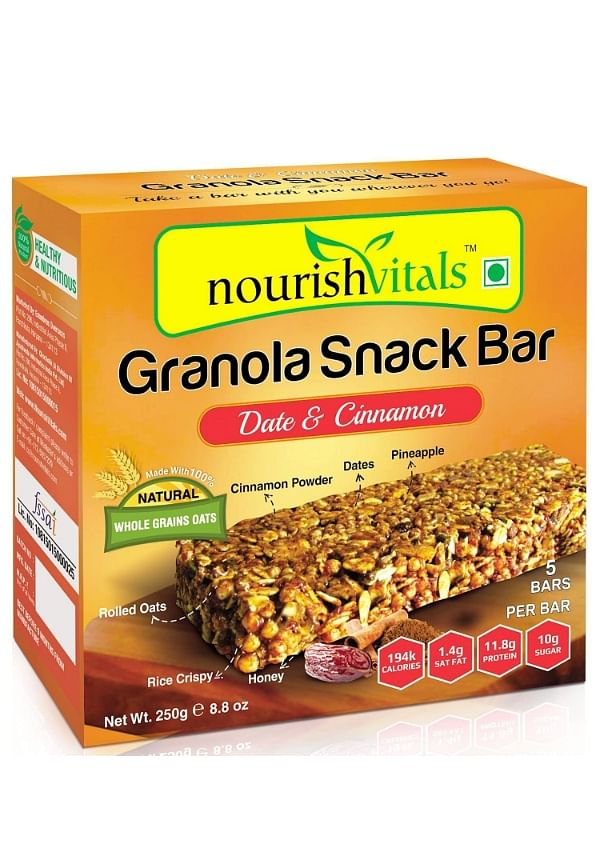Date and Cinnamon Granola Snack Bar, 250 g