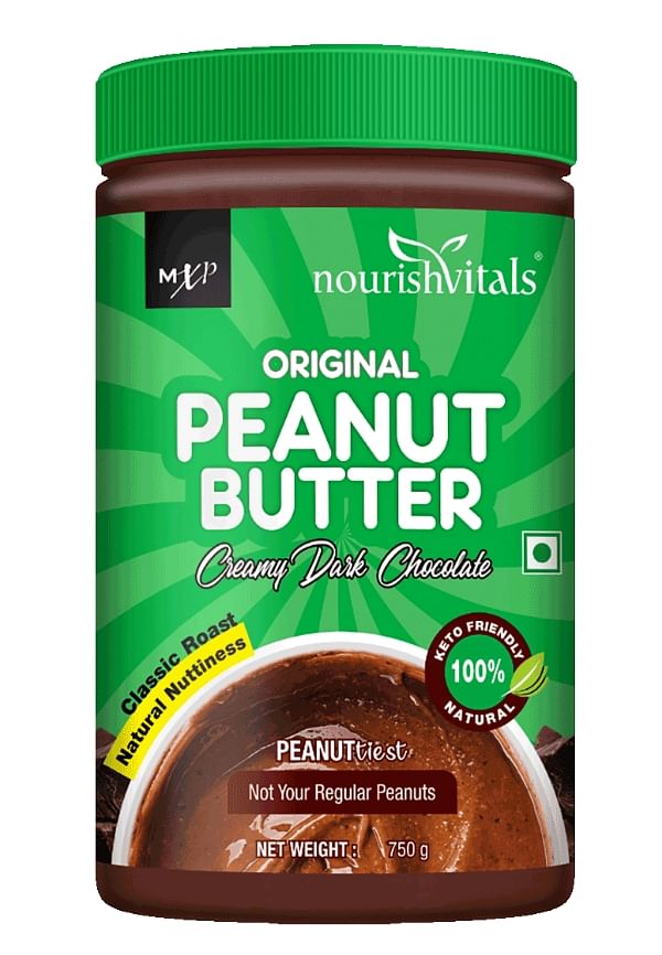 Original Peanut Butter (Creamy Dark Chocolate), Classic Roast, 100% Natural, No Added Salt or Oils, 750 g
