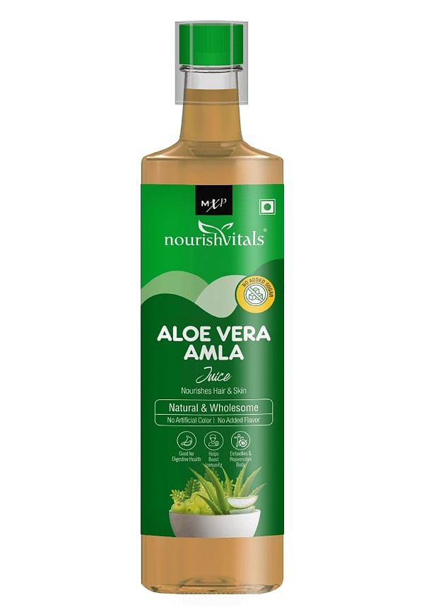 Aloe Vera Amla Juice - Nourishes Hair & Skin | Natural & Wholesome | No Added Sugar, 500ml