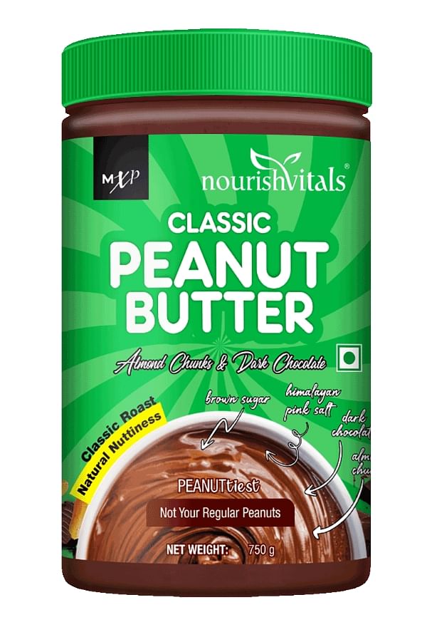 Classic Peanut Butter (Almonds Chunks & Dark Chocolate) with Roasted Peanuts & Almonds, Classic Roast, 750 g
