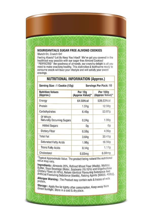 Almond Sugar Free Cookies, Heavenly Bites, Source of Protein, Crunchy Delights, Genius Snack, No Added Sugar – thumbnail 2