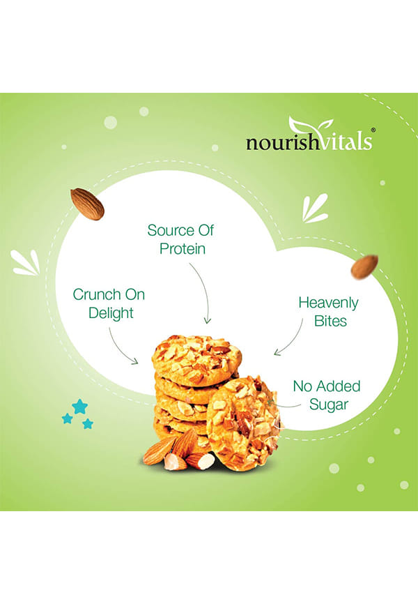 Almond Sugar Free Cookies, Heavenly Bites, Source of Protein, Crunchy Delights, Genius Snack, No Added Sugar – thumbnail 3