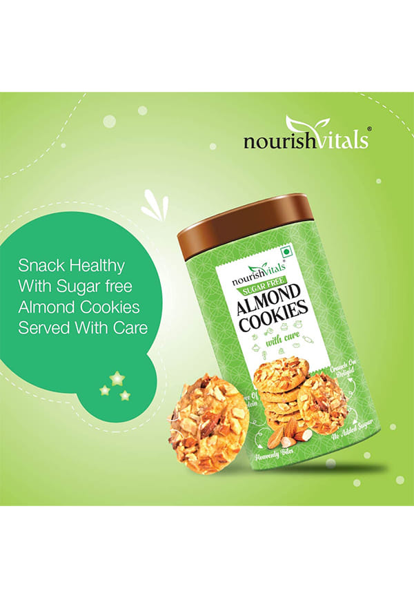 Almond Sugar Free Cookies, Heavenly Bites, Source of Protein, Crunchy Delights, Genius Snack, No Added Sugar – thumbnail 4
