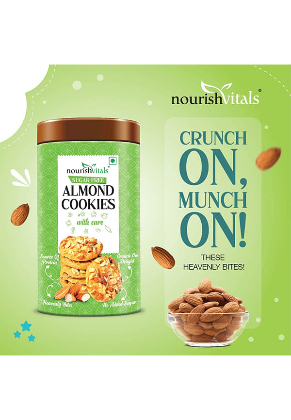 Almond Sugar Free Cookies, Heavenly Bites, Source of Protein, Crunchy Delights, Genius Snack, No Added Sugar – thumbnail 5