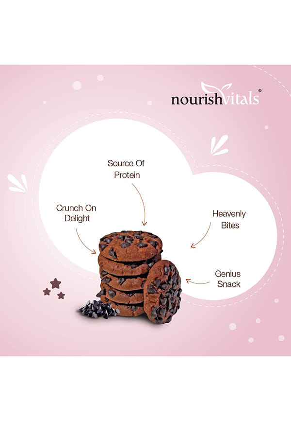 Dark Chocochip Chocolate Cookies, Heavenly Bites, Source of Protein, Crunchy Delights, Genius Snack – thumbnail 3