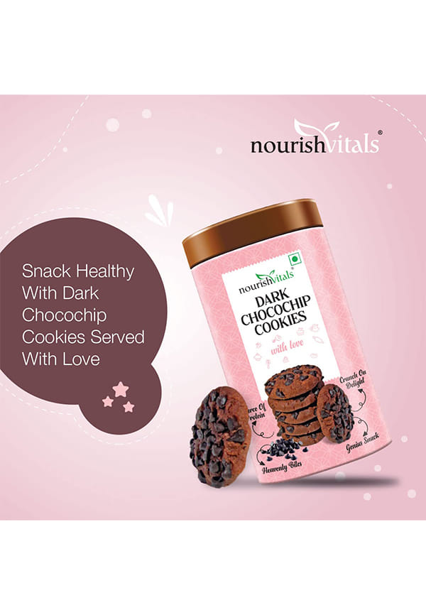 Dark Chocochip Chocolate Cookies, Heavenly Bites, Source of Protein, Crunchy Delights, Genius Snack – thumbnail 4