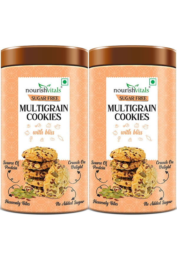 Multigrain Sugar Free Cookies, Heavenly Bites, Source of Protein, Crunchy Delights, Genius Snack, No Added Sugar