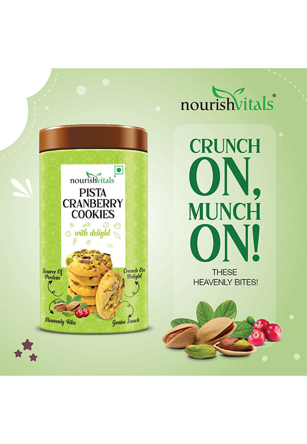 Pista Cranberry Cookies, Heavenly Bites, Source of Protein, Crunchy Delights, Genius Snack – thumbnail 5