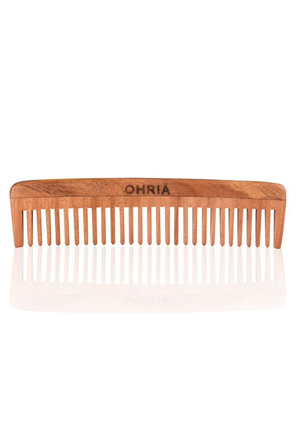 Natural Neem Wooden Comb (Without Handle)