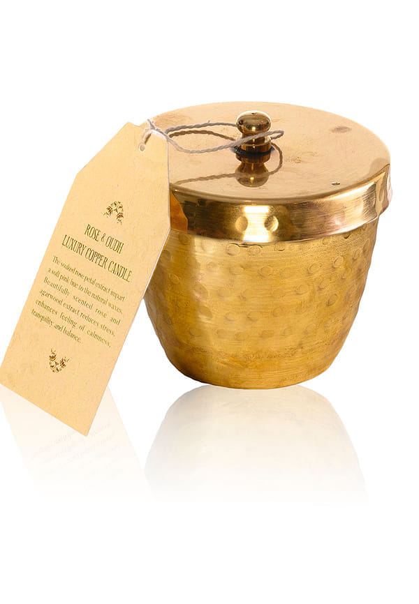 Rose And Oudh Luxury Copper Candle - S – thumbnail 3