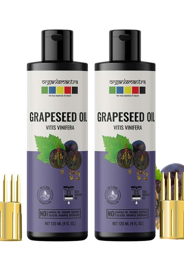 Grapeseed Oil, Cold Pressed Organic Oil, 30ML x 2