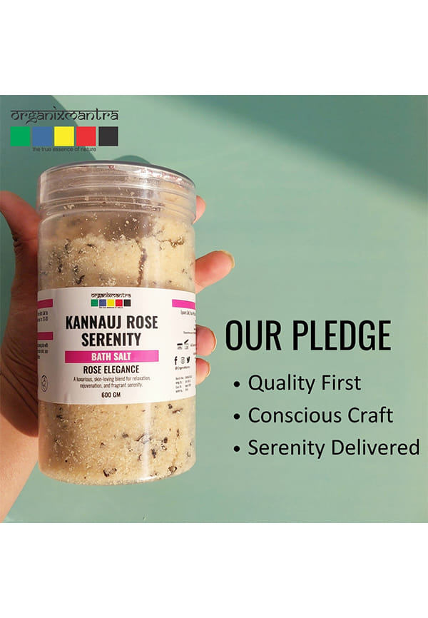 Kannauj Rose Serenity Bath Salt - Soothing Epsom Blend with Natural Rose Petals and Rose Oil – thumbnail 4