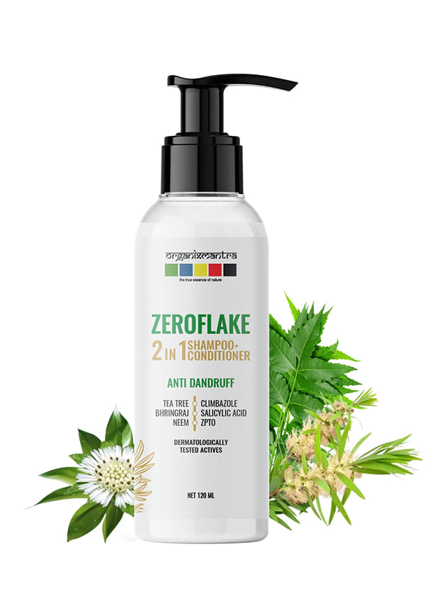 ZeroFlake 2-in-1 Shampoo & Conditioner with Salicylic Acid, Climbazole, ZPTO,Tea Tree, Neem, Bhringraj