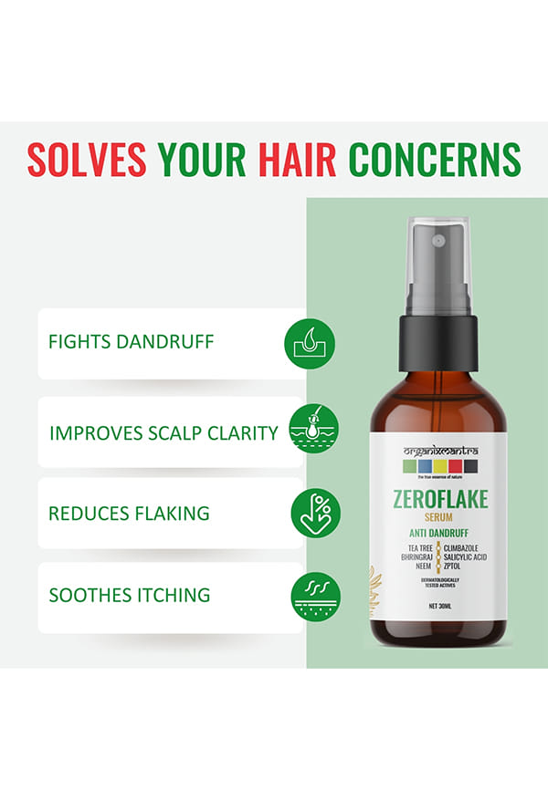 ZeroFlake Scalp Serum | Nature + Science | Tea Tree, Neem, Bringraj, with Salicylic Acid, Climbazole, ZPTO – thumbnail 3