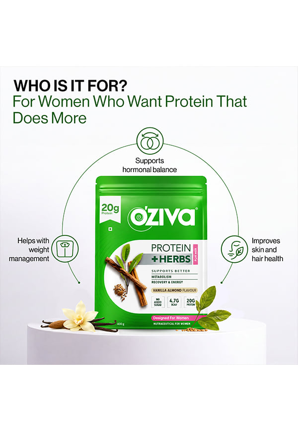Protein & Herbs, Women for Better Metabolism, Skin & Hair - Vanilla Almond – thumbnail 2