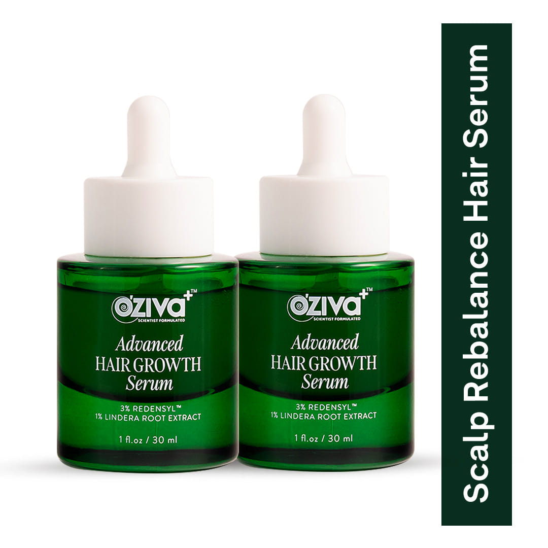 OZiva Advanced Hair Growth Serum to Rebalance Scalp Microbiome 30 ml , (Pack of 2) OZiva Advanced Hair Growth Serum to Rebalance Scalp Microbiome 30 ml , (Pack of 2)