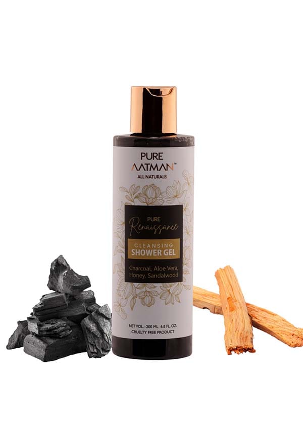 Body Wash Charcoal & Sandalwood Cleansing Shower Gel, Everlasting Freshness